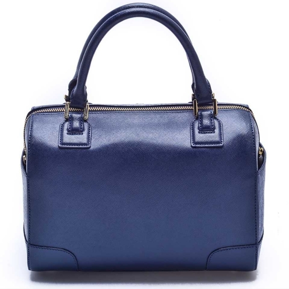 Tory Burch Hudson Bay Blue Leather Gold Hardware NWT - Picture 8 of 14